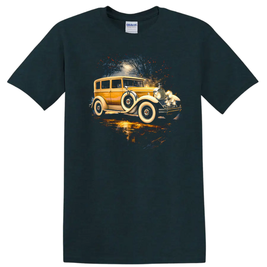 1928 Packard vintage car graphic print on T - Midnight (Green)