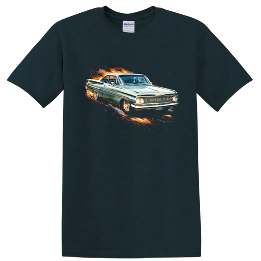1961 Chevrolet Impala classic car with flame-style graphic - Midnight (Green)