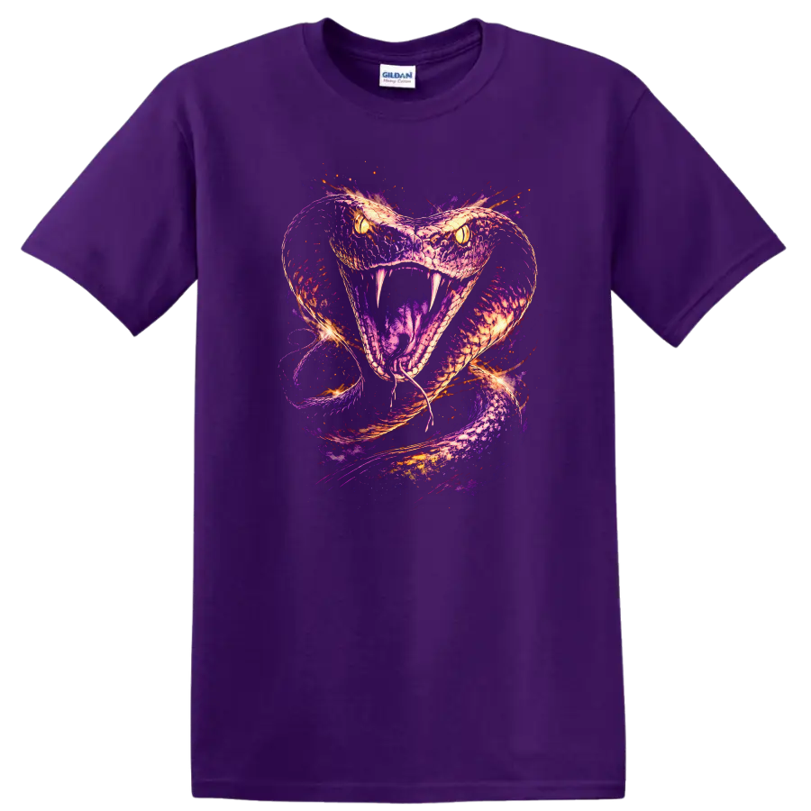 Neon Snake Cobra Watercolor Glow Animals T Shirt - Purple