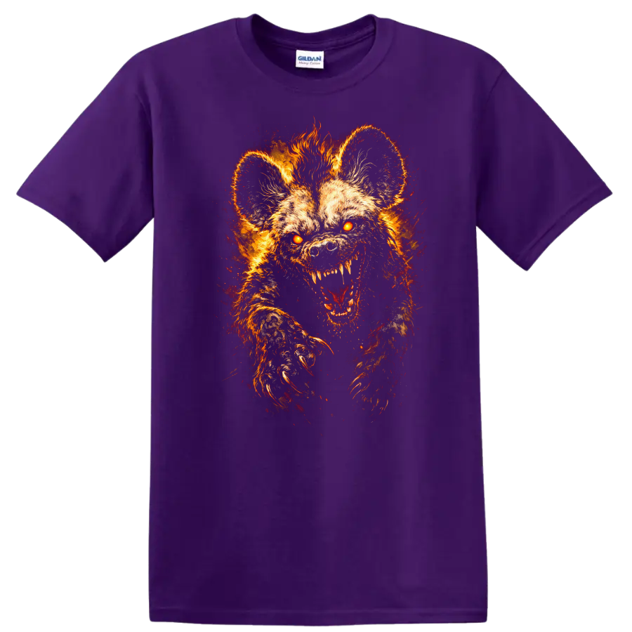 Fiery Werewolf Howling Wolf Head Graphic T Shirt for Animal Lovers - Purple