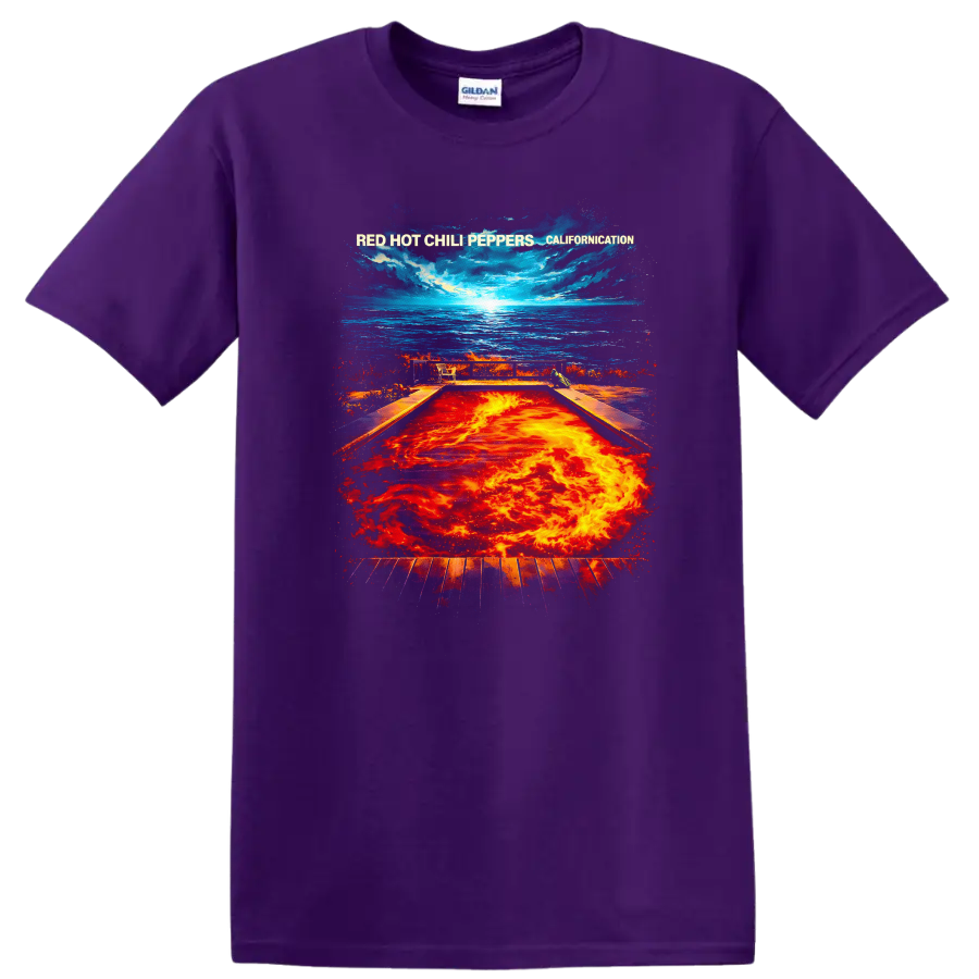 Red Hot Chili Peppers Californication Vintage T Shirt on a Purple T Shirt