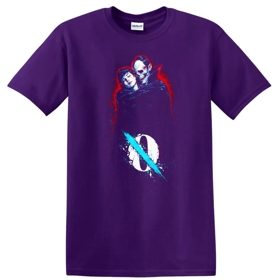 Vintage classic rock album cover art T Shirt featuring a unique design on a Purple T Shirt
