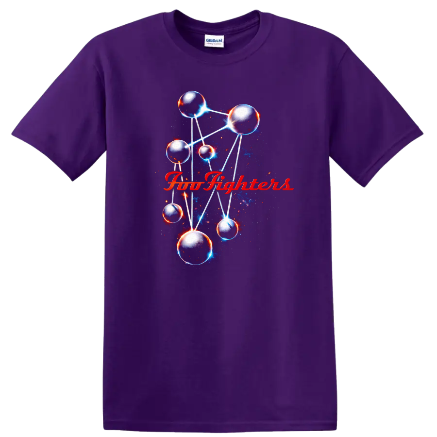 Foo Fighters Vintage Classic Rock Album Cover Art T Shirt on a Purple T Shirt