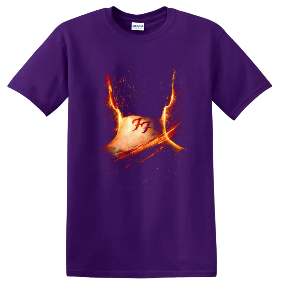 Vintage Foo Fighters album cover art style graphic T Shirt on a Purple T Shirt