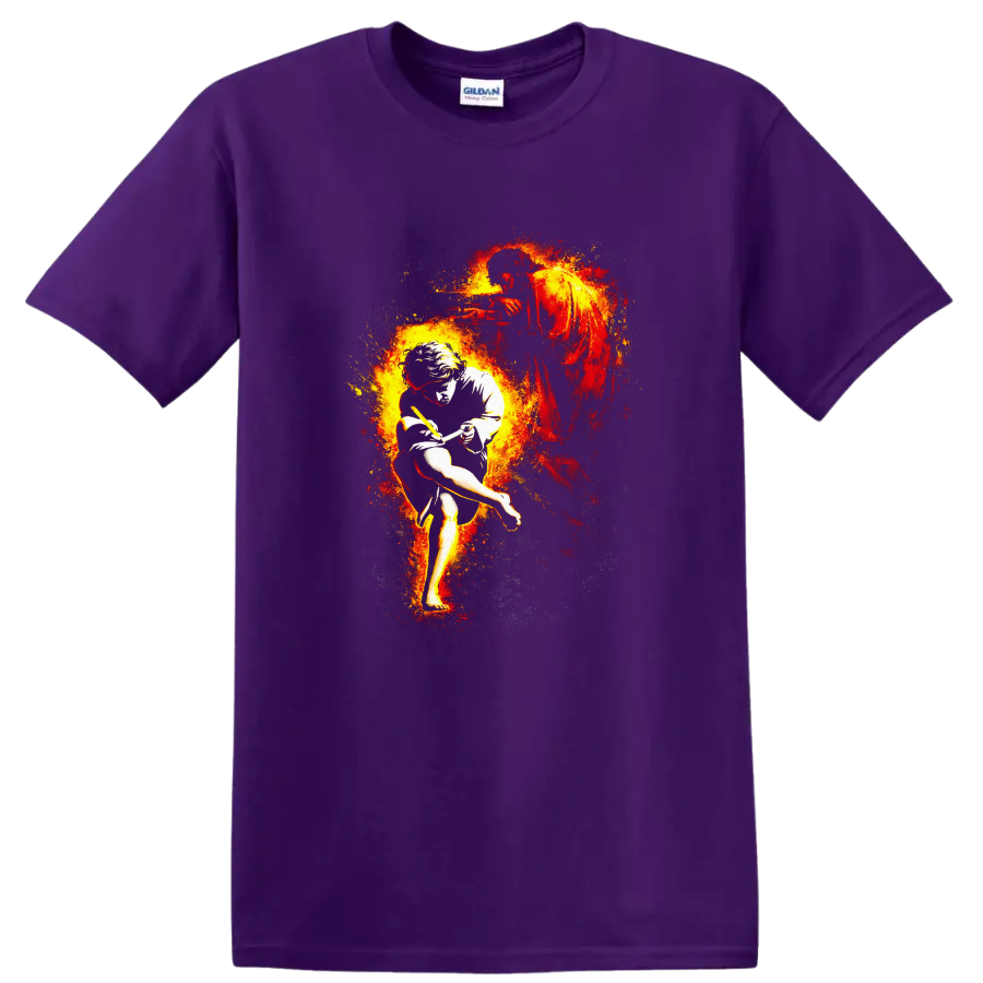 Vintage Classic Rock Album Cover Art Style T Shirt - Purple