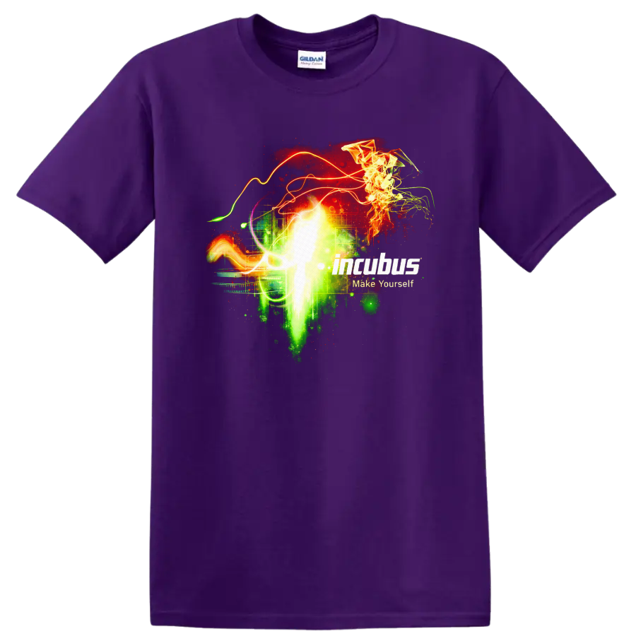 Incubus Make Yourself Vintage Classic Rock T Shirt on a Purple T Shirt