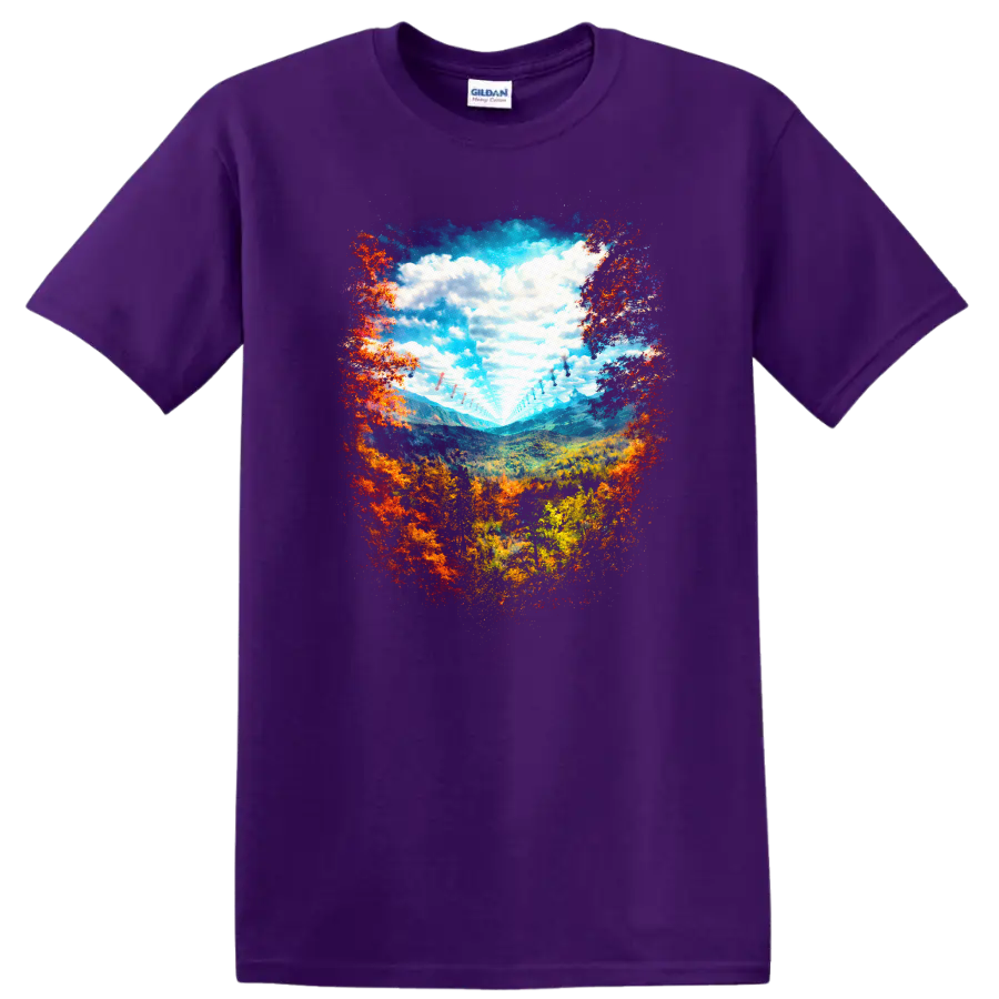 Vintage Classic Rock Album Cover Art Style T Shirt inspired by Tame Impala on a Purple T Shirt