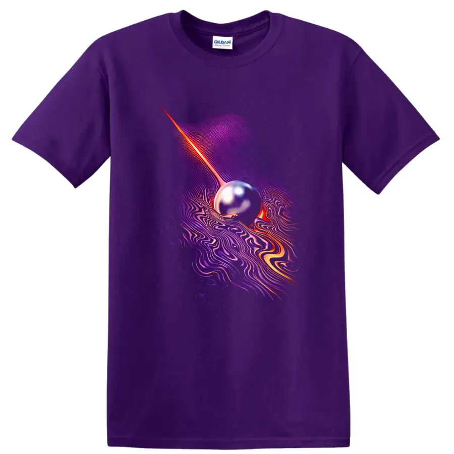Vintage Classic Rock Album Cover Art T Shirt with Currents design on a Purple T Shirt