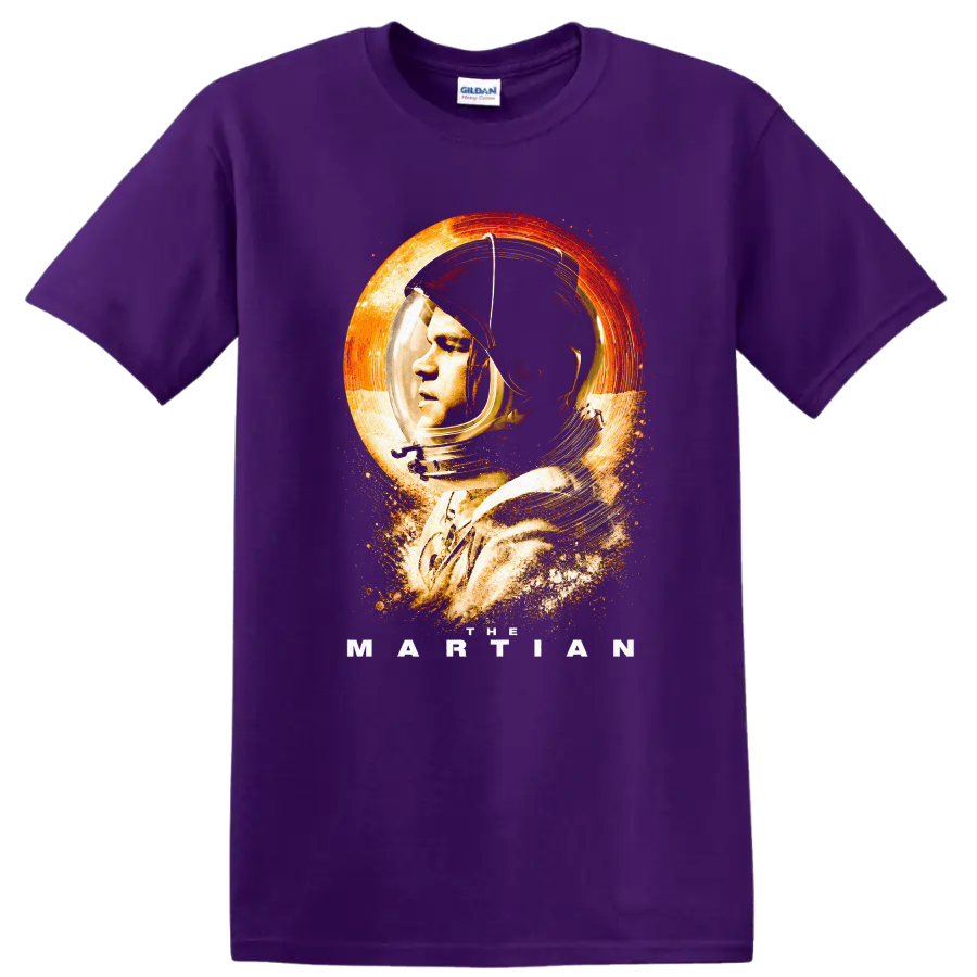 Vintage Cult Movie Character Portrait T Shirt on a Purple T Shirt