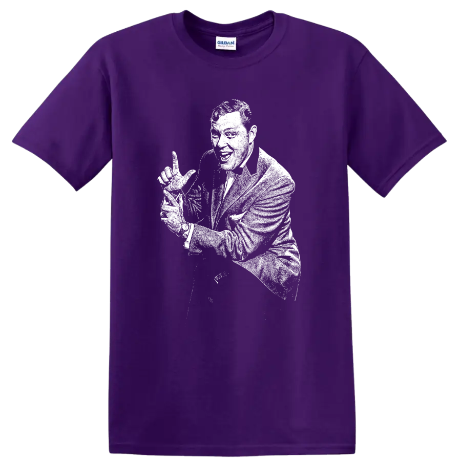 Bill Haley & His Comets Rock Legends Vintage Band T Shirt on a Purple T Shirt