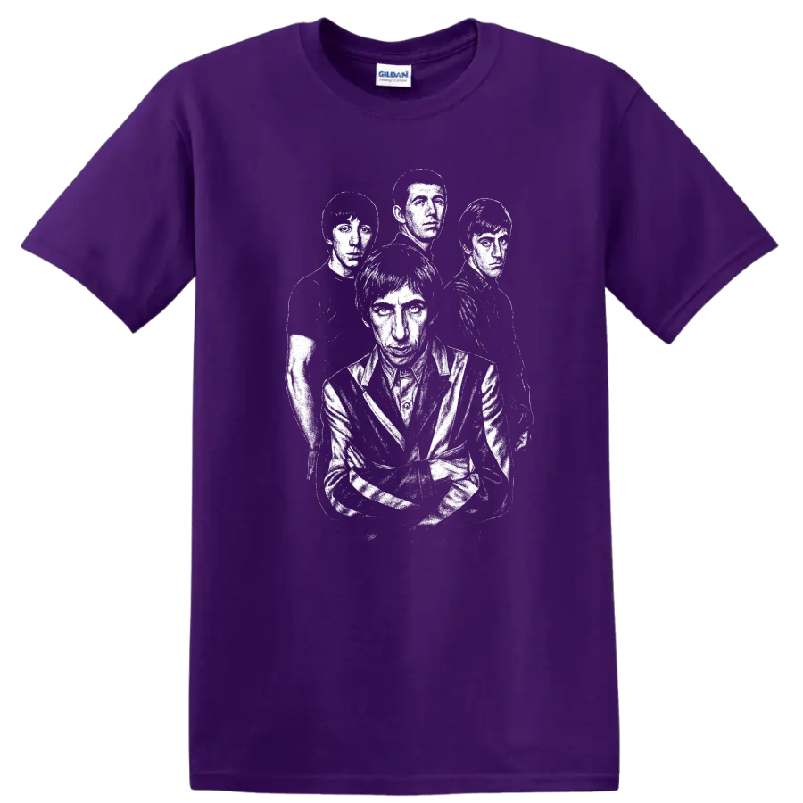 Scott Walker The Walker Brothers Rock Legends Tribute T Shirt on a Purple T Shirt