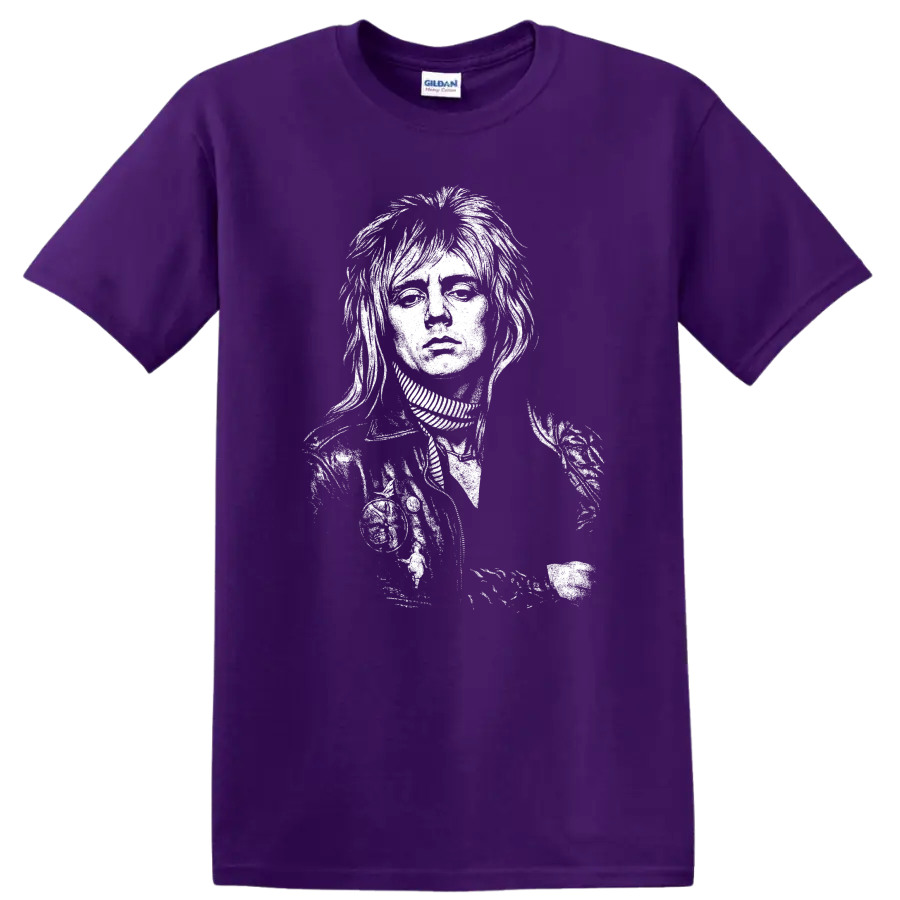 Roger Taylor Queen Rock Legends Tribute T Shirt for Classic Music Fans on a Purple T Shirt