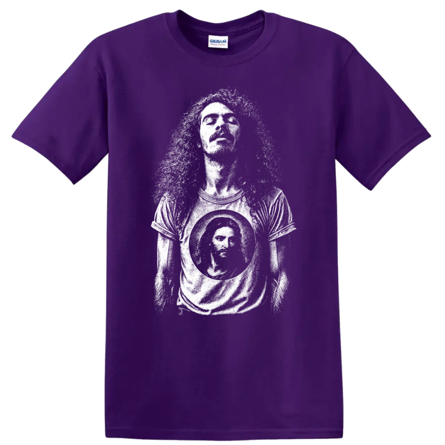 Carlos Santana Rock Legends Tribute T Shirt for Classic Music Fans on a Purple T Shirt