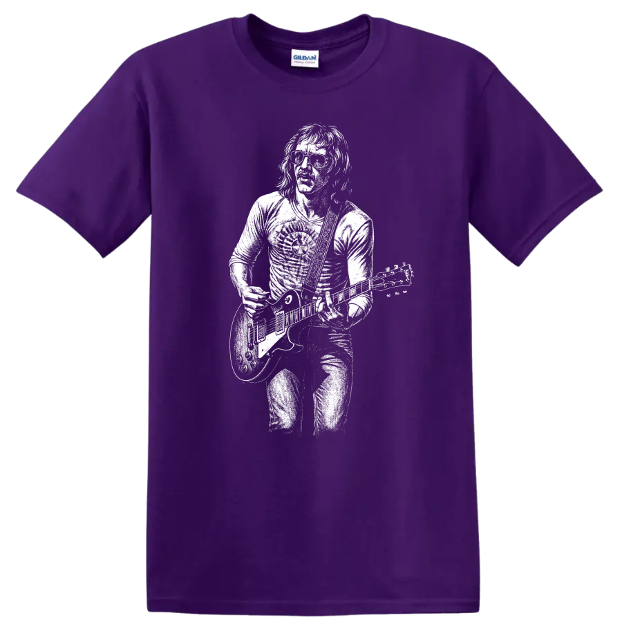 Barry Bailey Atlanta Rhythm Section Rock Legends Tribute T Shirt on a Purple T Shirt
