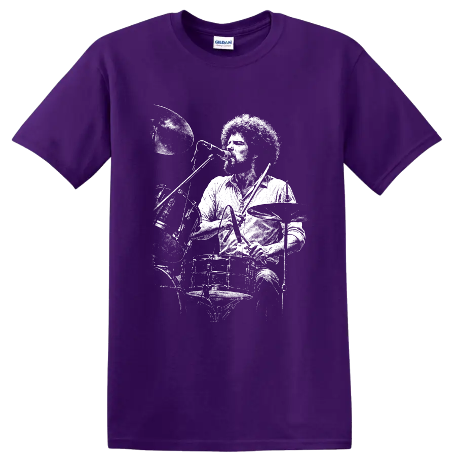 Don Henley Eagles Rock Legends Portrait T Shirt for Classic Rock Fans on a Purple T Shirt