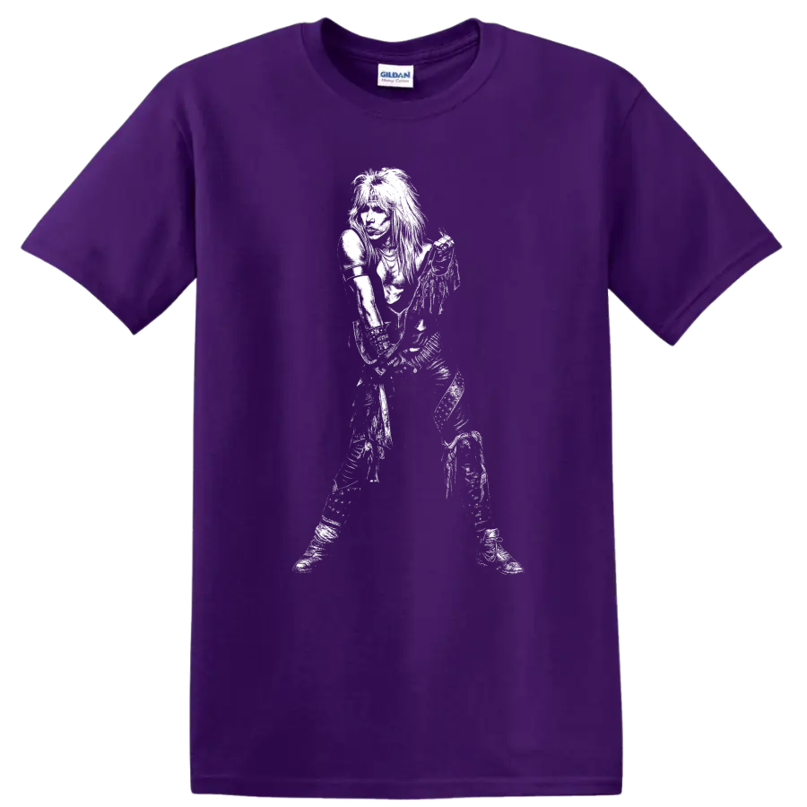 Vince Neil Mötley Crüe Rock Legends Silhouette T Shirt on a Purple T Shirt