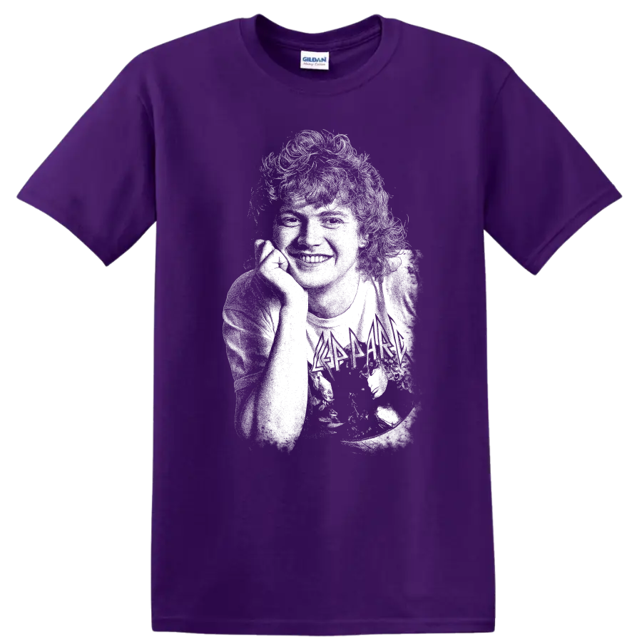 Rick Allen Def Leppard Rock Legends Tribute T Shirt for Fans on a Purple T Shirt