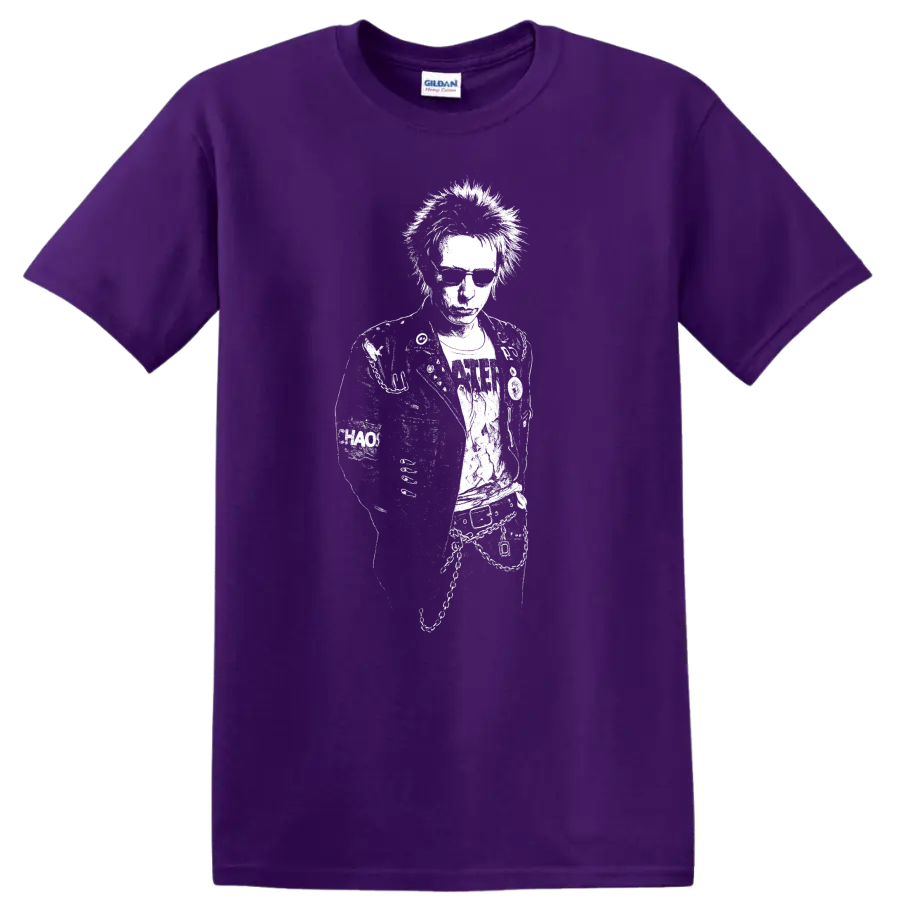 Johnny Rotten Sex Pistols Rock Legends T Shirt Punk Music Graphic - Purple