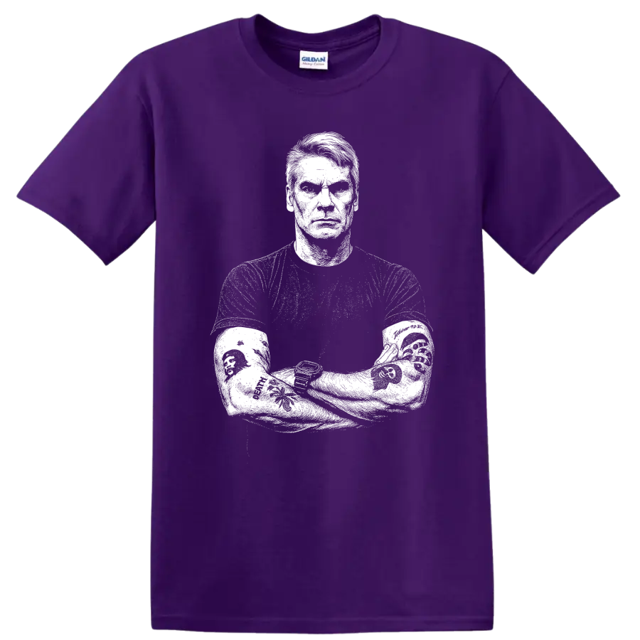 Henry Rollins Black Flag Rock Legends Punk Icon T Shirt - Purple