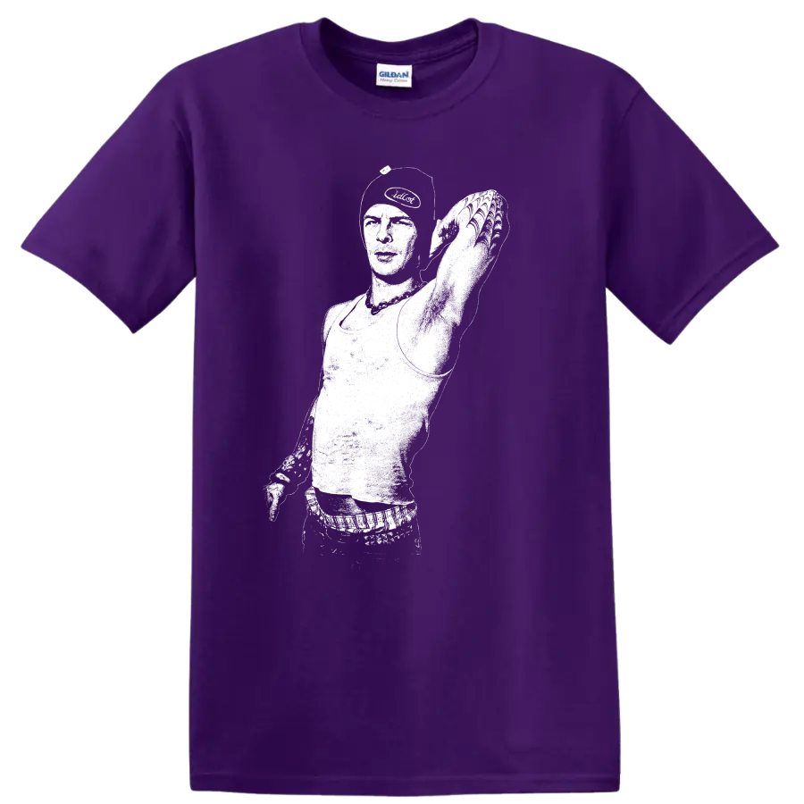 Anthony Kiedis Red Hot Chili Peppers Rock Legends T Shirt Tribute on a Purple T Shirt