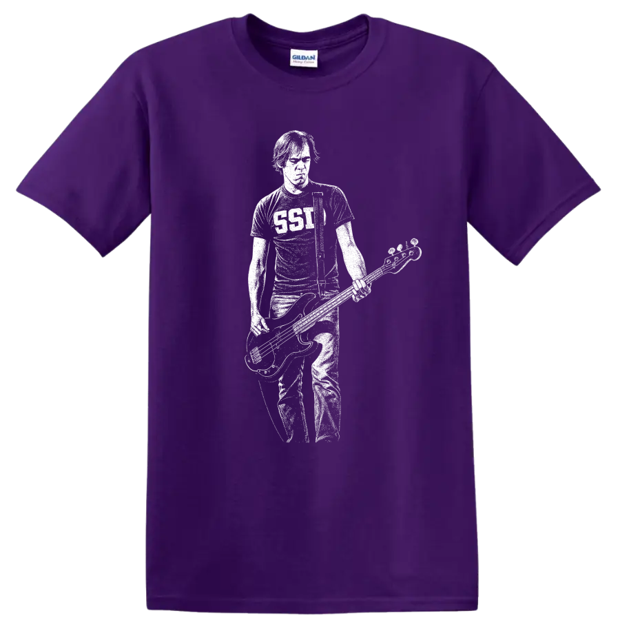 Krist Novoselic Nirvana Rock Legends Silhouette T Shirt - Purple