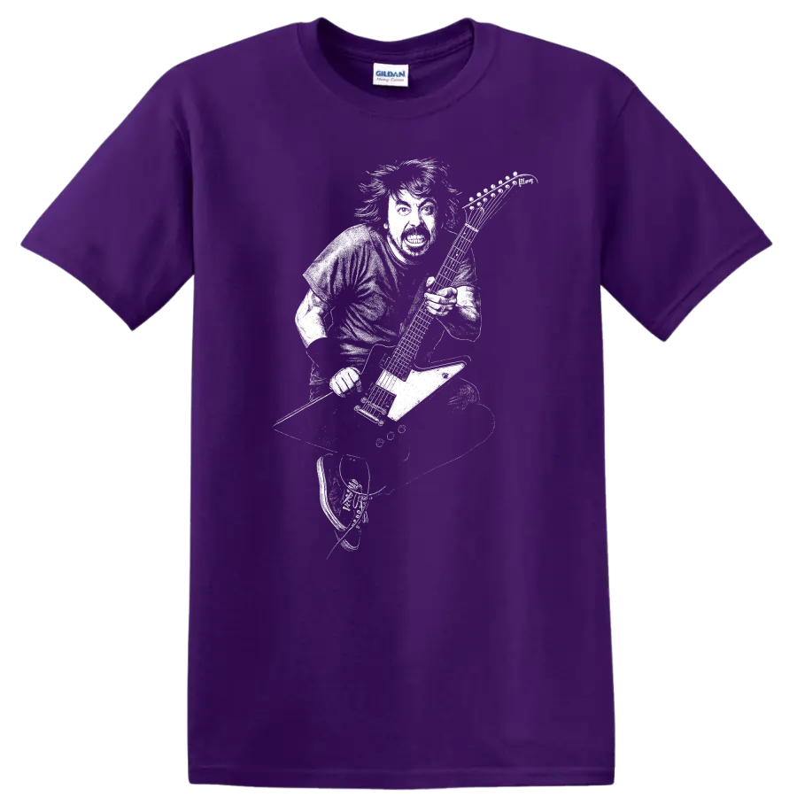 Dave Grohl Foo Fighters Rock Legends Portrait T Shirt for Fans - Purple