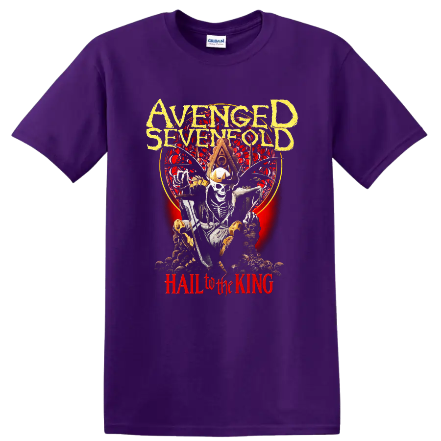 Avenged Sevenfold A7X Hail to the King skull graphic T - Purple