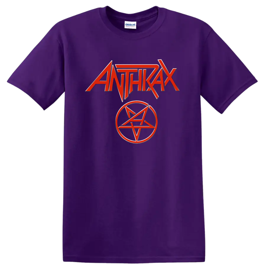 Anthrax red logo with pentagram emblem graphic print - Purple