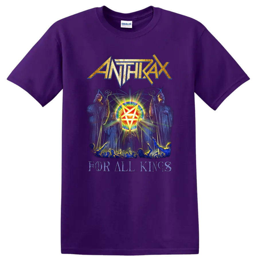 Anthrax For All Kings heavy metal band graphic print T - Purple