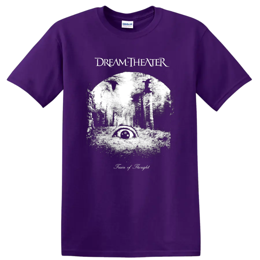 Dream Theater black and white forest eye graphic T - Purple
