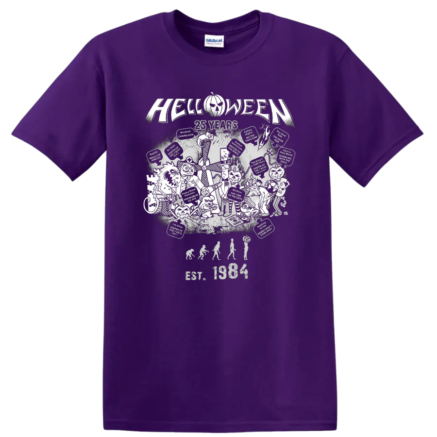 HELLOWEEN 25 Years spooky rock metal anniversary graphic print T - Purple