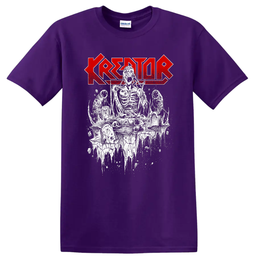 KREATOR red logo with horror-metal illustration graphic print - Purple