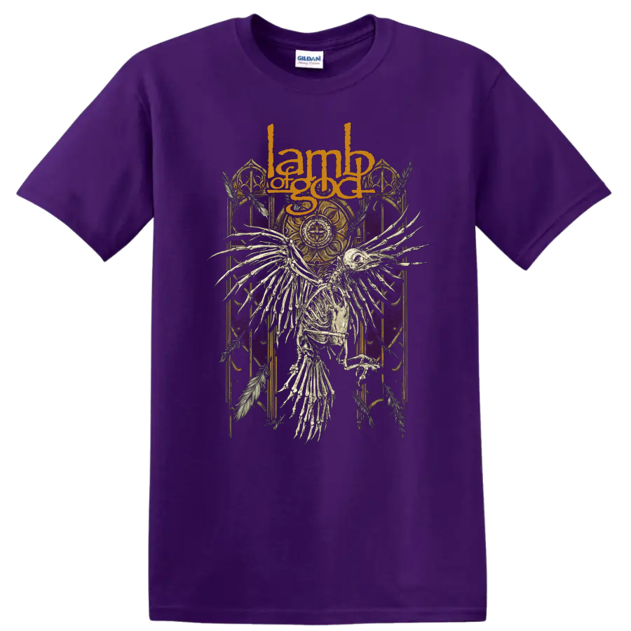 Lamb of God skeleton bird gothic graphic on a - Purple