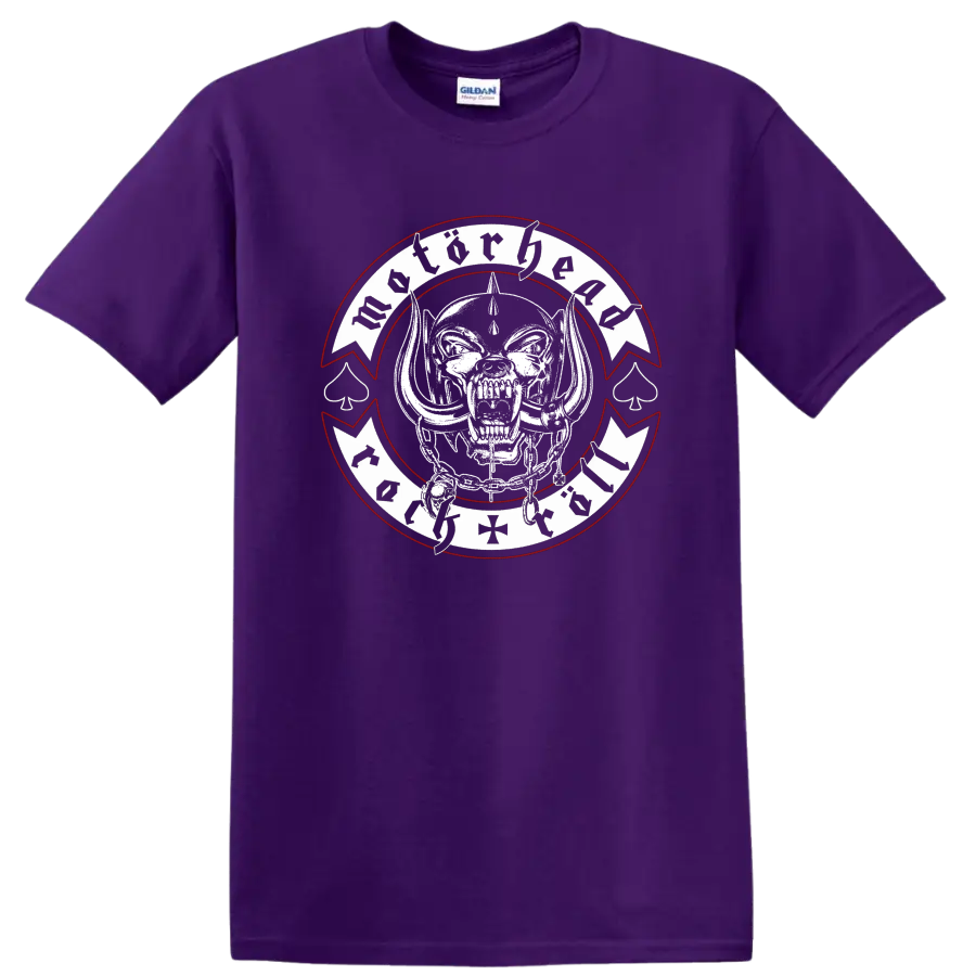 Motorhead skull logo graphic print T shirt with gothic - Purple