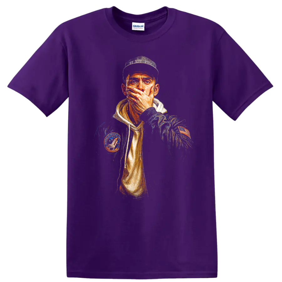 Logic Confessions of a Dangerous Mind illustrated hip-hop portrait on a Purple T Shirt