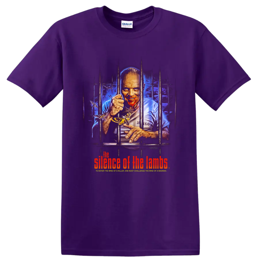 The Silence of the Lambs prisoner behind bars horror poster art on a Purple T Shirt