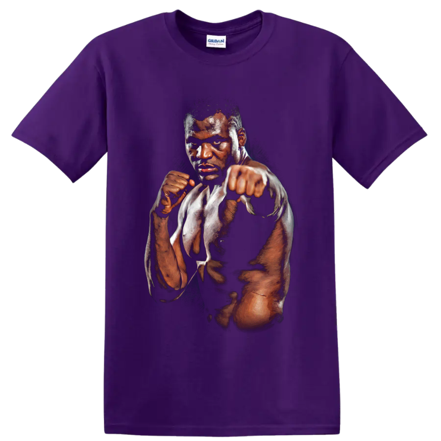 Bobby Green MMA fighter in a dramatic painted guard and forward-punch portrait on a Purple T Shirt