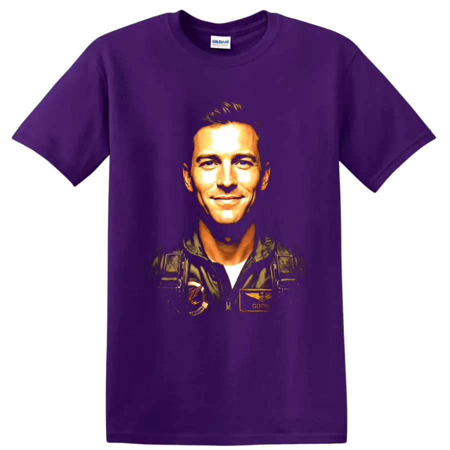 Ruben Payback Fitch Jay Ellis aviator portrait graphic on a Purple T Shirt