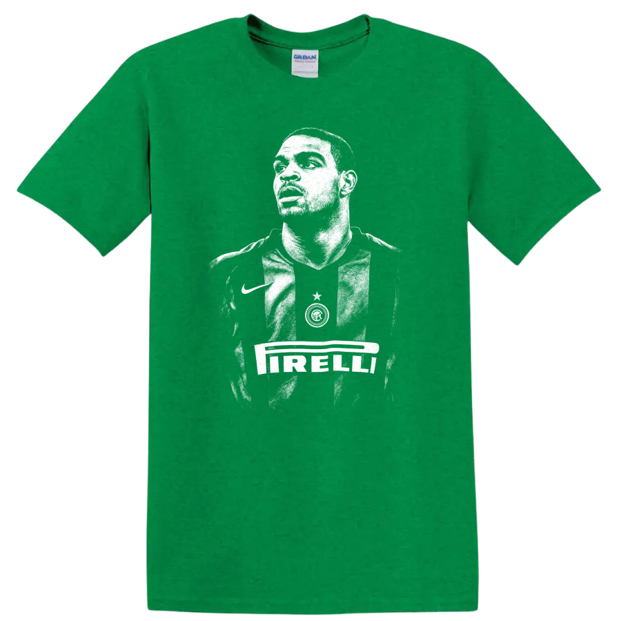Retro black and white soccer portrait style Adriano Leite Ribeiro T - Antic Irish Green