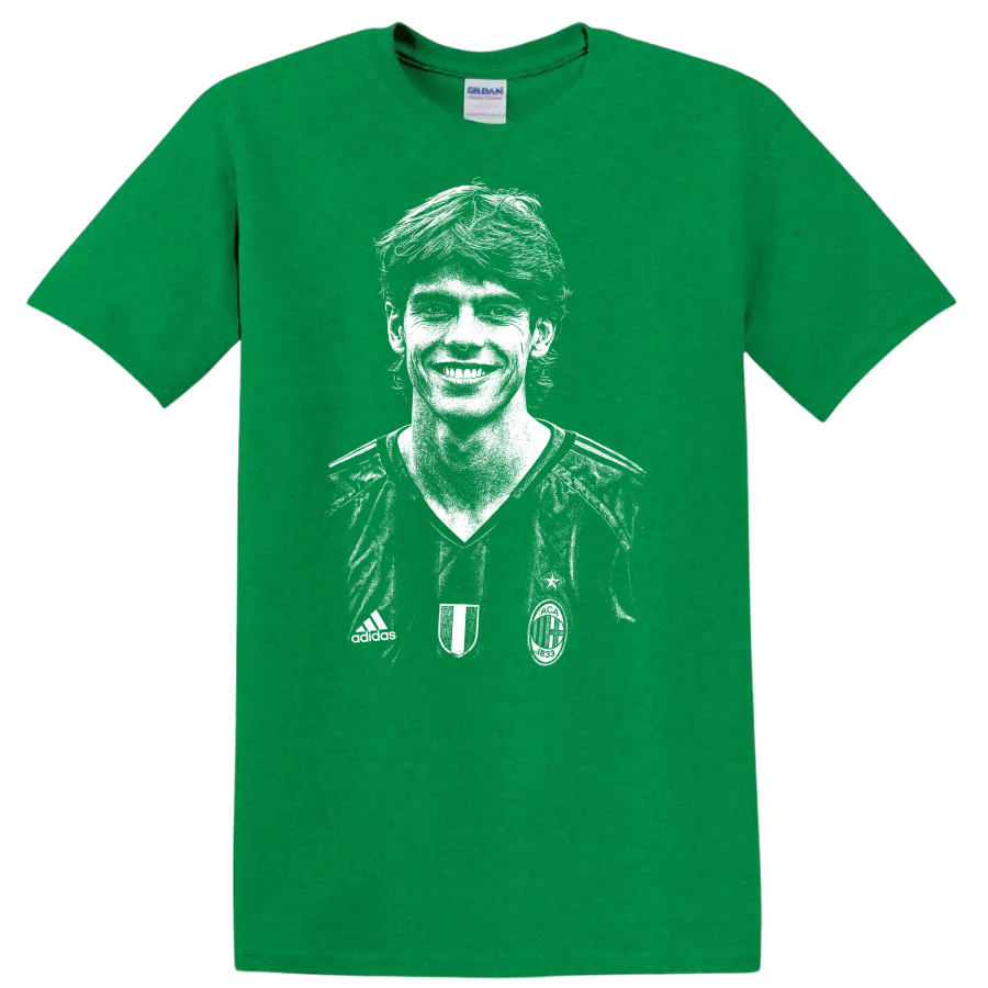 Retro soccer legend portrait of Ricardo Izecson dos Santos Leite T - Antic Irish Green
