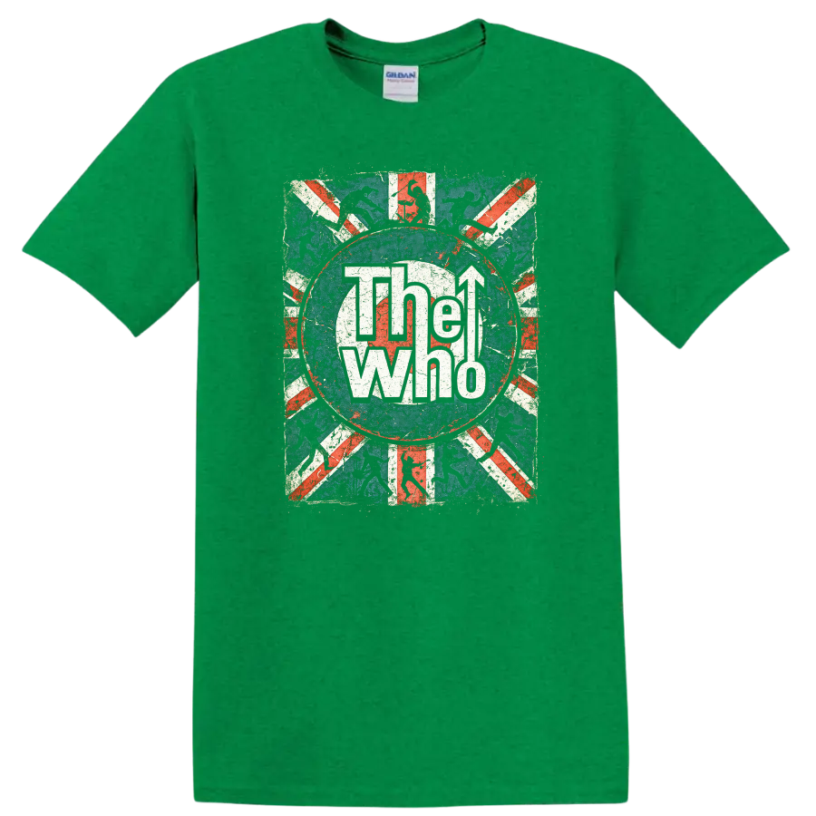 The Who Retro Rock Band Album Cover Style T Shirt - Antic Irish Green