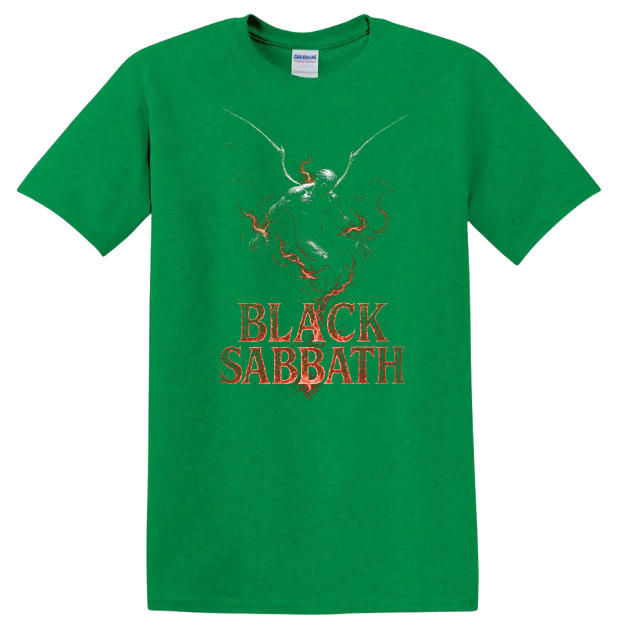 Black Sabbath Heavy Metal Legend Style T Shirt Retro Rock Graphic - Antic Irish Green