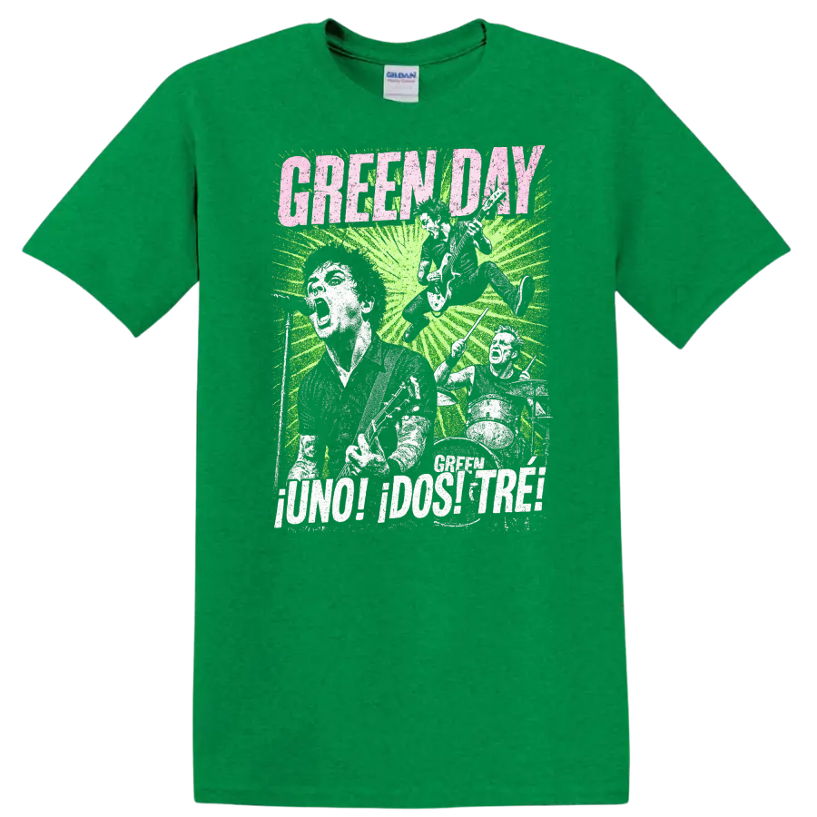 Green Day Punk Rock Retro Heavy Metal Album Style T Shirt - Antic Irish Green