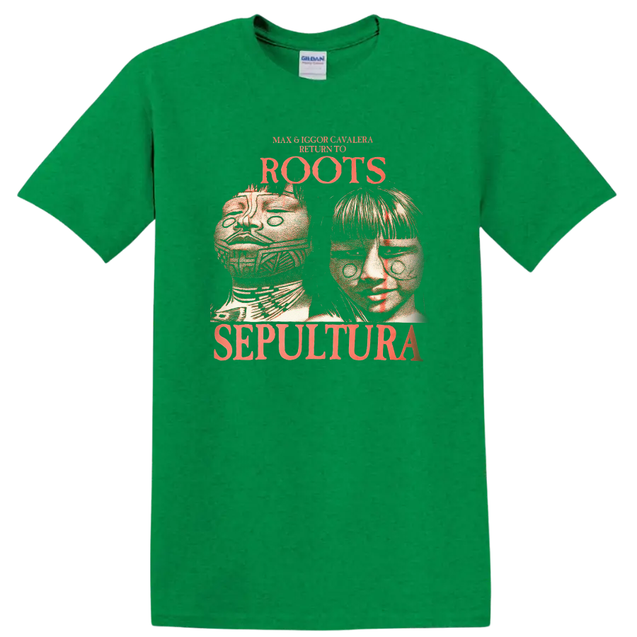 Max & Igor Cavalera Roots Sepultura Retro Metal Band T Shirt - Antic Irish Green