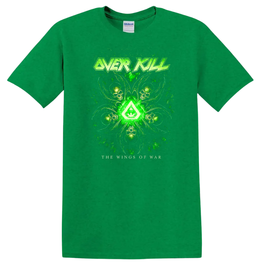 Overkill Green Heavy Metal Album Cover Style T Shirt - Antic Irish Green