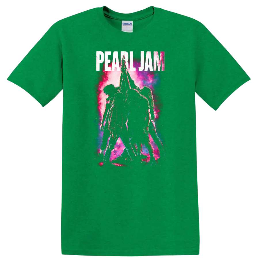 Pearl Jam Retro Rock Heavy Metal Album Style T Shirt - Antic Irish Green