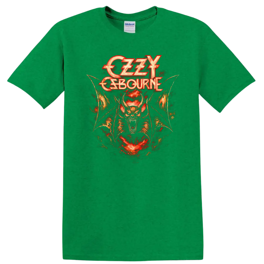 Ozzy Osbourne Retro Heavy Metal Demon T Shirt Vintage Rock Legend - Antic Irish Green