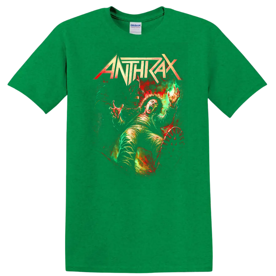 Anthrax Retro Heavy Metal Album Cover Legend T Shirt - Antic Irish Green