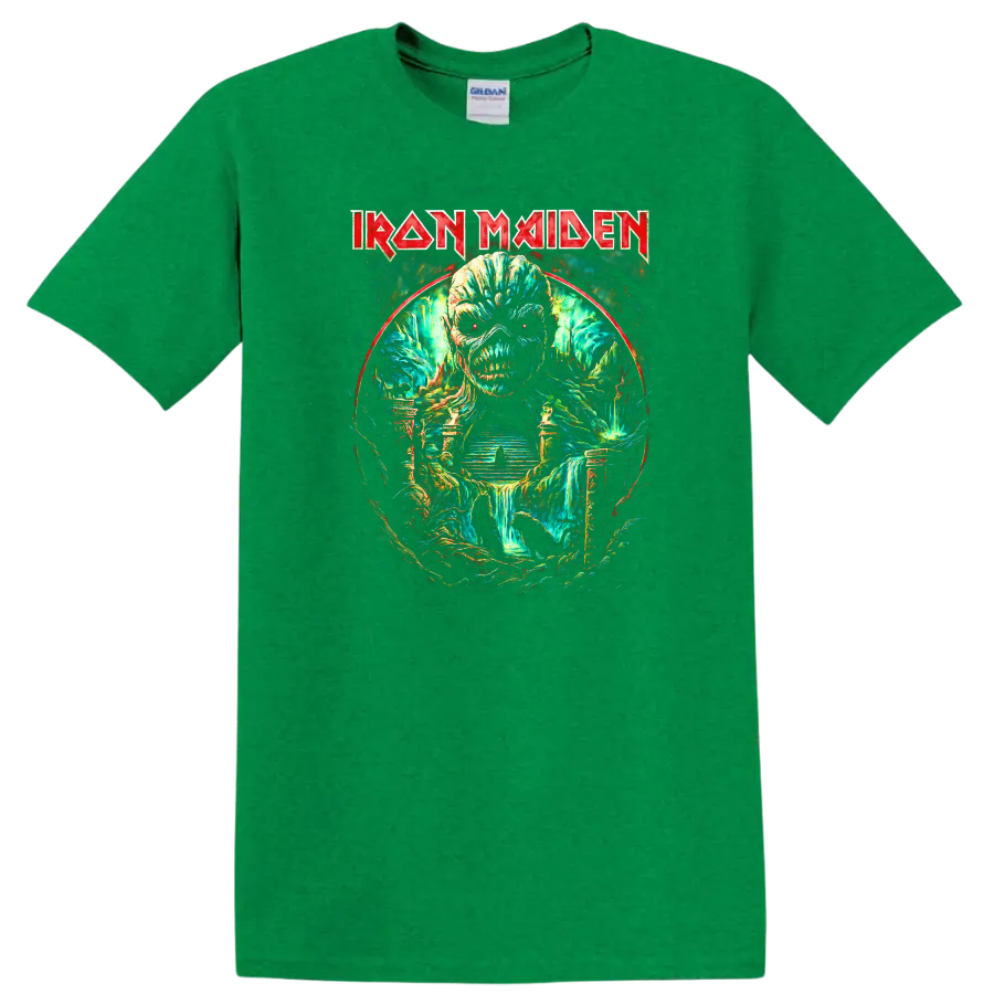 Iron Maiden Heavy Metal Album Art Skull T Shirt Retro Rock Legend - Antic Irish Green
