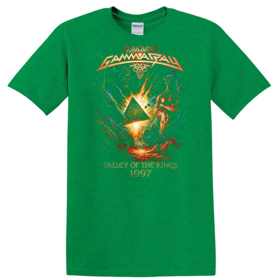 Valley of the Kings 1997 Retro Heavy Metal Album Cover T Shirt - Antic Irish Green
